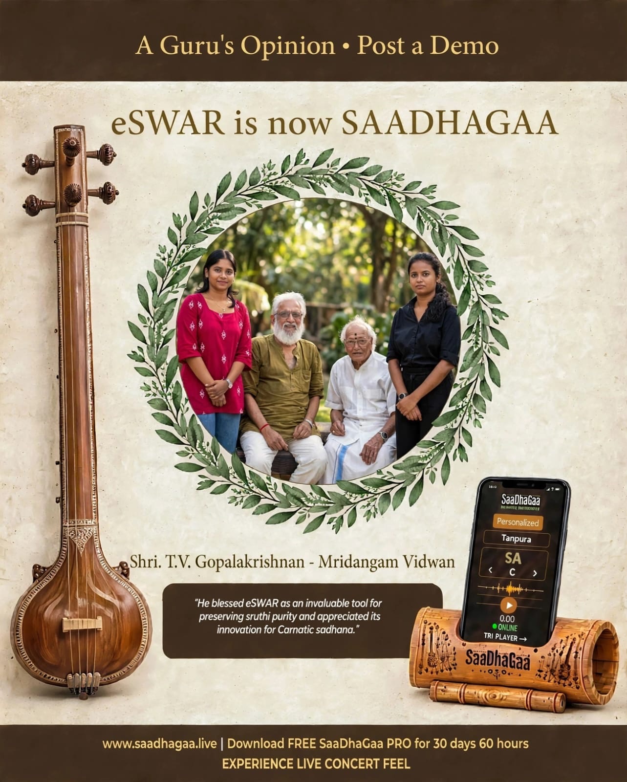 Shri T. V. Gopalakrishnan, Mridangam vidwan