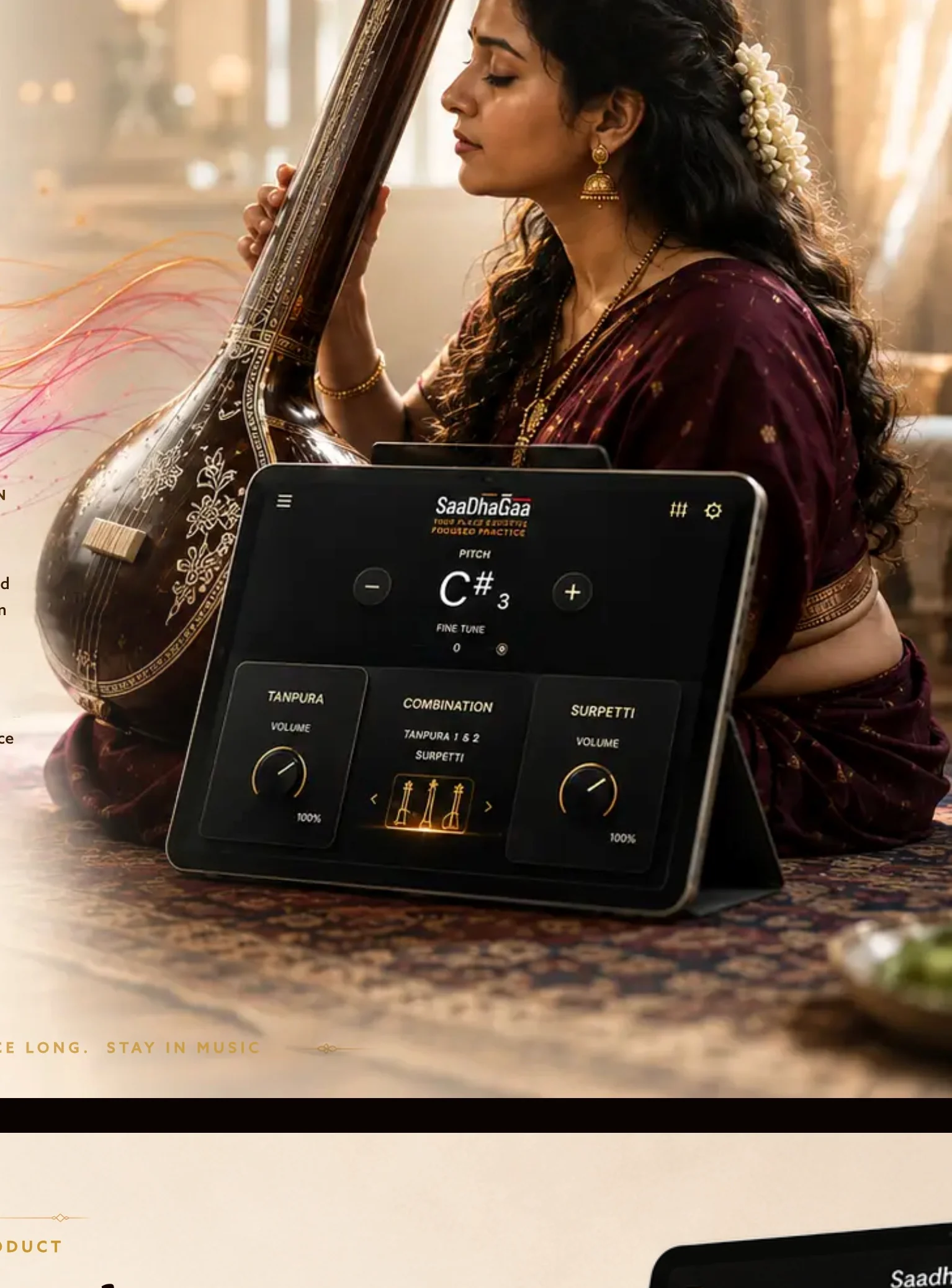 Musician practising with SaaDhaGaa